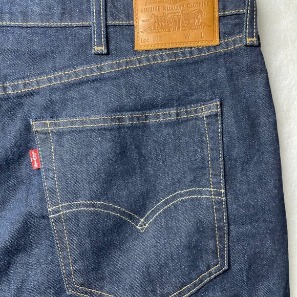 Levi's 512 Mens Blue Raw Denim Straight Jeans Tagged W44xL36 Meas. W42x32.5 - Picture 3 of 12